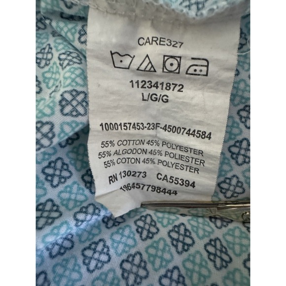 WRANGLER WRANCHER SHIRT AQUA BLUE GEOMETRIC PEARL SNAP MENS Large (B4) - Picture 7 of 8